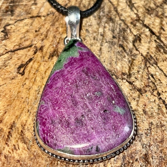 Anyolite Ruby Zoisite Pendant 2” - Picture 3 of 9